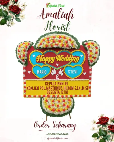 Karangan Papan Bunga Pernikahan di Tawangmas